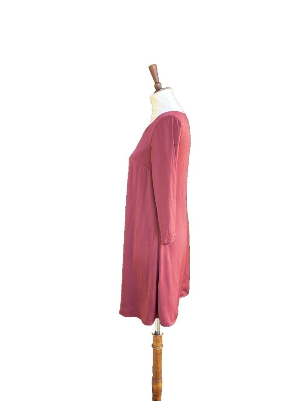 Tart Collections Burgundy Satin Shift Dress XS | Long Sleeve | Boho | Holiday | - Picture 10 of 15